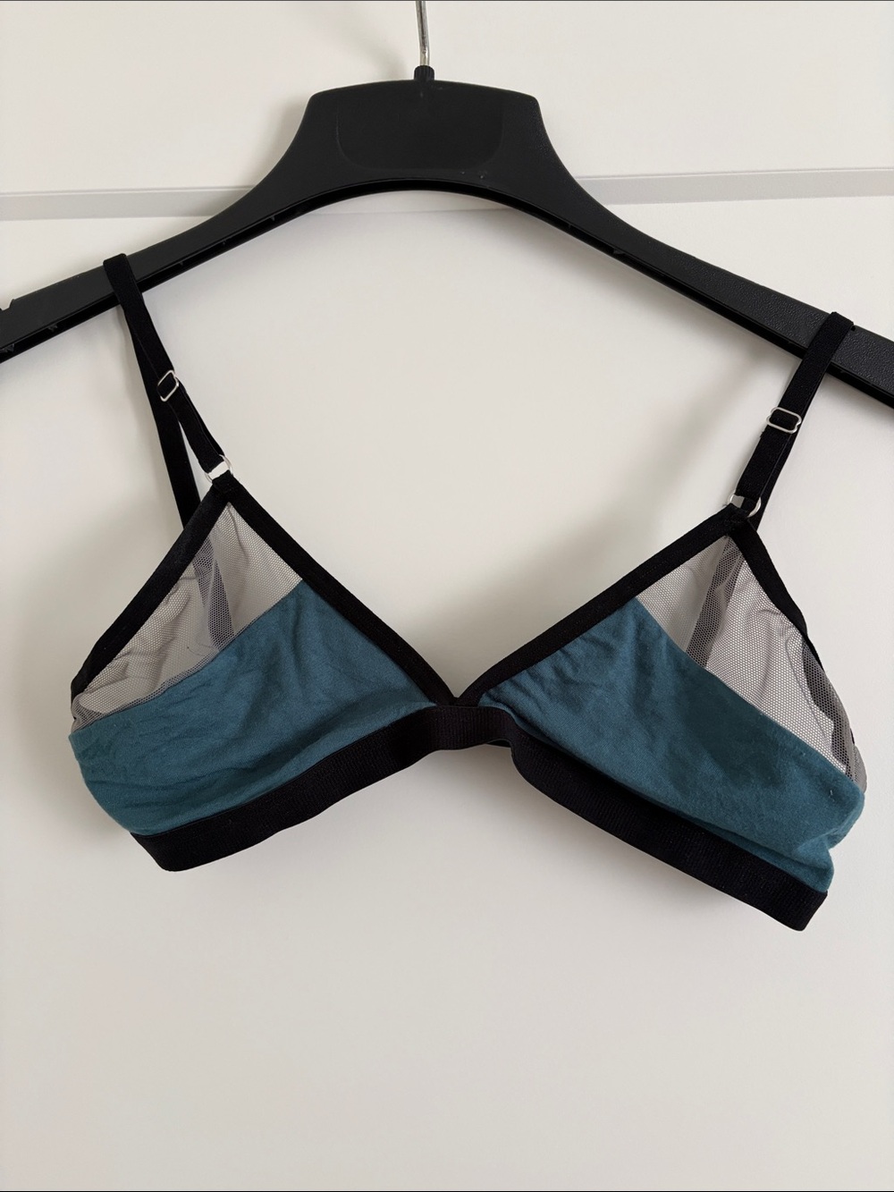 Mary Young Black & Teal Bralette Size Small